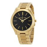 Michael Kors Runway Black Dial Gold Steel Strap Watch for Women - MK3478 Authentic Buy Shop Now