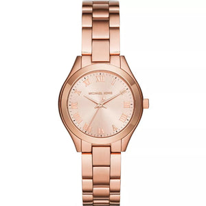 Michael Kors Mini Slim Runway Rose Gold Dial Rose Gold Steel Strap Watch For Women - MK3457 Authentic Buy Shop Now