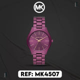 Michael Kors Slim Runway Quartz Purple Dial Purple Steel Strap Watch For Women - MK4507 Authentic Buy Shop Now