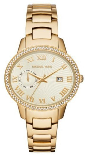 Michael Kors Whitley Analog Diamonds Gold Dial Gold Steel Strap Watch For Women - MK6227 Authentic Buy Shop Now