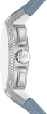 Michael Kors Sidney Multifunction Crystals Silver Dial Blue Rubber Strap Watch for Women - MK7220 Authentic Buy Shop Now