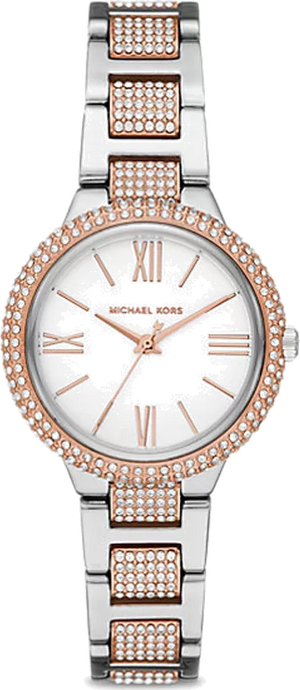 Michael Kors Taryn Quartz White Dial Two Tone Steel Strap Watch For Women - MK4461 Authentic Buy Shop Now