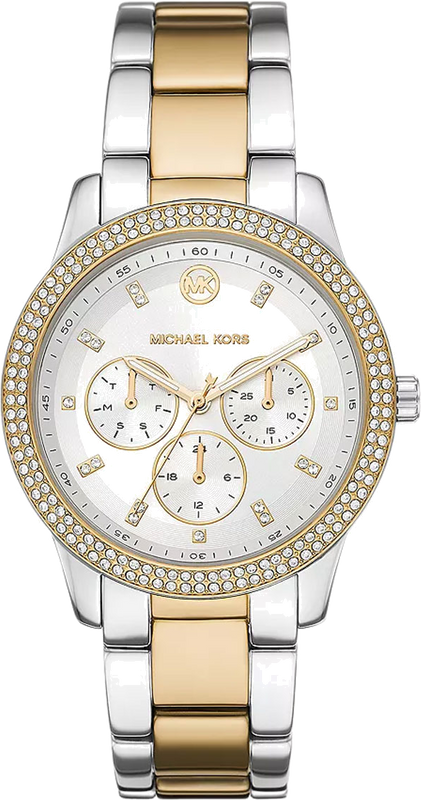 Michael Kors Tibby Multifunction White Dial Two Tone Steel Strap Watch For Women - MK6825 Authentic Buy Shop Now
