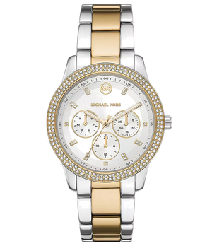 Michael Kors Tibby Multifunction White Dial Two Tone Steel Strap Watch For Women - MK6825 Authentic Buy Shop Now