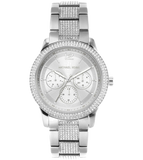 Michael Kors Tibby Chronograph Silver Dial Silver Steel Strap Watch For Women - MK7294 Authentic Buy Shop Now