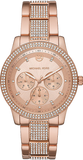 Michael Kors Tibby Chronograph Crystals Rose Gold Dial Rose Gold Steel Strap Watch For Women - MK6826 Authentic Buy Shop Now
