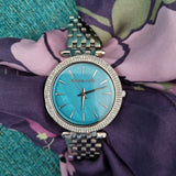 Michael Kors Darci Mother of Pearl Blue Dial Silver Steel Strap Watch for Women - MK3515 Authentic Buy Shop Now