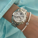 Michael Kors Bradshaw Chronograph Silver Dial Silver Steel Strap Watch for Women - MK6174 Authentic Buy Shop Now