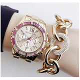 Michael Kors Everest Chronograph Gold Dial Gold Steel Strap Watch for Women - MK5871 Authentic Buy Shop Now