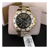 Michael Kors Everest Chronograph Black Dial Gold Steel Strap Watch For Women - MK5828 Authentic Buy Shop Now