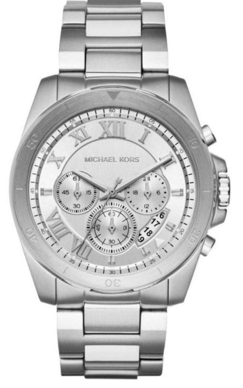 Michael Kors Brecken Chronograph Silver Dial Silver Steel Strap Watch For Women - MK8562 Authentic Buy Shop Now