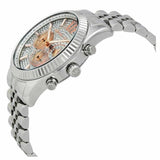 Michael Kors Lexington Chronograph Silver Dial Silver Steel Strap Watch for Men - MK8515 Authentic Buy Shop Now