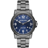 Michael Kors Paxton Analog Blue Dial Grey Steel Strap Watch For Men - MK8499 Authentic Buy Shop Now