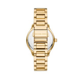Michael Kors Sage Three-Hand Mother of Pearl White Dial Gold Steel Strap Watch for Women - MK4805 Authentic Buy Shop Now
