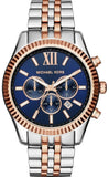 Michael Kors Lexington Blue Dial Two Tone Steel Strap Watch for Men - MK8412 Authentic Buy Shop Now