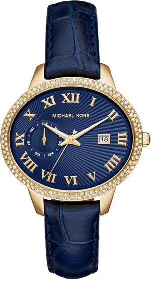 Michael Kors Whitley Quartz Blue Dial Blue Leather Strap Watch For Women - MK2429 Authentic Buy Shop Now