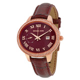 Michael Kors Whitley Quartz Burgundy Dial Burgundy Leather Strap Watch For Women - MK2430 Authentic Buy Shop Now