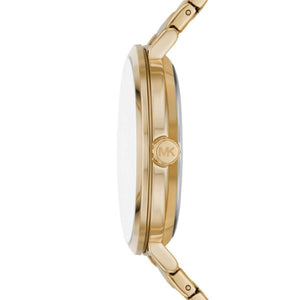 Michael Kors Addyson Three-Hand White Dial Gold Steel Strap Watch for Women - MK4712 Authentic Buy Shop Now