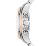 Michael Kors Bradshaw Chronograph White Dial Two Tone Steel Strap Watch For Women - MK7258 Authentic Buy Shop Now
