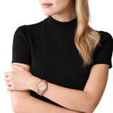 Michael Kors Lexington Chronograph Rose Gold Dial Rose Gold Steel Strap Watch for Women - MK7242 Authentic Buy Shop Now