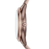Michael Kors Lauryn Rose Gold Dial Brown Steel Strap Watch for Women - MK3757 Authentic Buy Shop Now