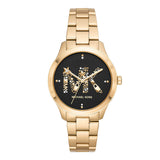 Michael Kors Runway Quartz Black Dial Gold Steel Strap Watch For Women - MK6682 Authentic Buy Shop Now