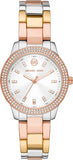 Michael Kors Tibby Three Hand Crystals Silver Dial Two Tone Steel Strap Watch for Women - MK4576 Authentic Buy Shop Now