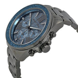 Michael Kors Wren Chronograph Quartz Blue Dial Grey Steel Strap Watch For Women - MK6097 Authentic Buy Shop Now