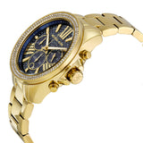Michael Kors Wren Diamonds Blue Dial Gold Steel Strap Watch for Women - MK6291 Authentic Buy Shop Now