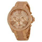 Michael Kors Wren Crystals Rose Gold Dial Rose Gold Steel Strap Watch for Women - MK6096 Authentic Buy Shop Now