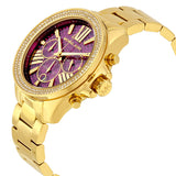 Michael Kors Wren Purple Dial Gold Steel Strap Watch for Women - MK6290 Authentic Buy Shop Now