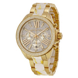 Michael Kors Wren Diamonds Gold Dial Two Tone Steel Strap Watch for Women - MK6157 Authentic Buy Shop Now
