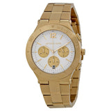 Michael Kors Wyatt Chronograph White Dial Gold Steel Strap Watch For Women - MK5933 Authentic Buy Shop Now