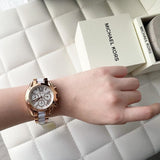 Michael Kors Bradshaw Silver Dial Two Tone Steel Strap Watch for Women - MK5907 Authentic Buy Shop Now