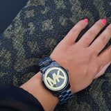 Michael Kors Runway Black Dial Black Steel Strap Watch for Women - MK6057 Authentic Buy Shop Now