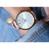 Michael Kors Jaryn Quartz Gold Dial Pink Leather Strap Watch For Women - MK2471 Authentic Buy Shop Now