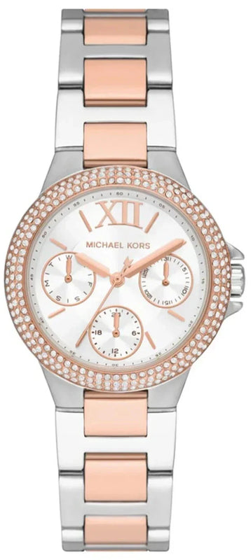 Michael Kors Camille Multifunction White Dial Two Tone Steel Strap Watch for Women - MK1054 Authentic Buy Shop Now
