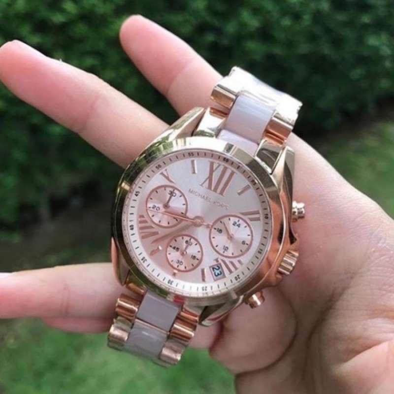 Michael Kors Bradshaw Rose Gold Dial Two Tone Steel Strap Watch for Women - MK6066 Authentic Buy Shop Now