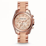 Michael Kors Blair Chronograph Rose Gold Dial Two Tone Steel Strap Watch for Women - MK5943 Authentic Buy Shop Now