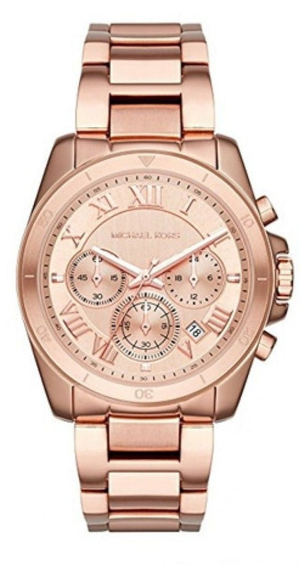 Michael Kors Brecken Chronograph Quartz Rose Gold Dial Rose Gold Steel Strap Watch For Women - MK6367 Authentic Buy Shop Now