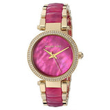 Michael Kors Parker Pink Mother of Pearl Dial Two Tone Steel Strap Watch for Women - MK6490 Authentic Buy Shop Now