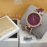 Michael Kors Parker Maroon Dial Two Tone Steel Strap Watch for Women - MK6412 Authentic Buy Shop Now