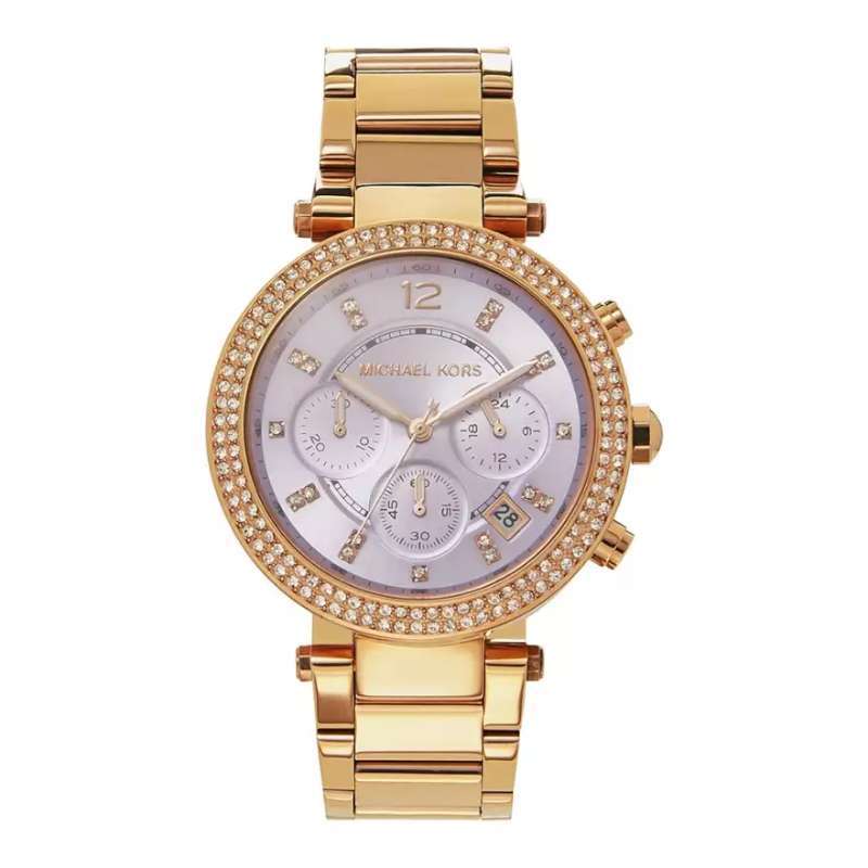 Michael Kors Parker Purple Dial Rose Gold Steel Strap Watch for Women - MK6169 Authentic Buy Shop Now