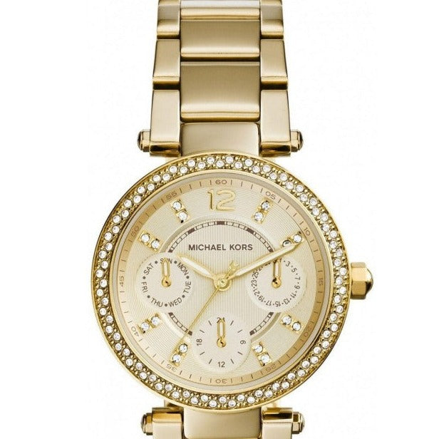 Michael Kors Parker White Dial Gold Steel Strap Watch for Women - MK6056 Authentic Buy Shop Now