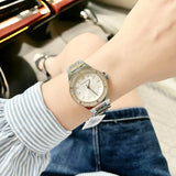 Michael Kors Lennox Three Hand Silver Dial Two Tone Steel Strap Watch For Women - MK7338 Authentic Buy Shop Now