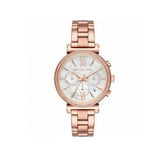 Michael Kors Sofie Chronograph Mother of Pearl White Dial Rose Gold Steel Strap Watch For Women - MK6576 Authentic Buy Shop Now