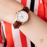 Mido Baroncelli III Automatic Silver Dial Brown Leather Strap Watch For Women - M7600.2.21.8 Authentic Buy Shop Now