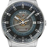 Mido Commander Automatic Gradient Blue Dial Silver Steel Strap Watch For Men - M021.407.11.411.01 Authentic Buy Shop Now