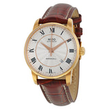 Mido Baroncelli III Automatic Silver Dial Brown Leather Strap Watch For Men - M8600.2.21.8 Authentic Buy Shop Now