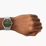 Emporio Armani Minimalist Green Dial Silver Steel Strap Watch for Men - AR11644 Authentic Buy Shop Now